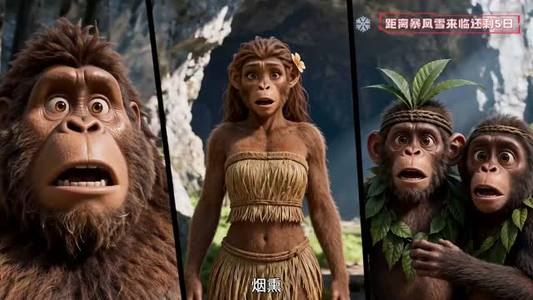 穿成南方古猿，生存百万年！（50集）热播短剧重燃